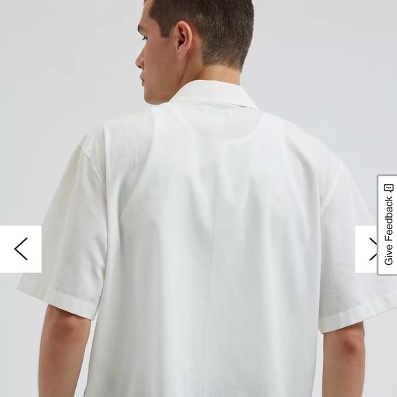 NWOT BDG Urban Outfitters Cream Green Crochet Lace Short Sleeve Button Down / sm - Picture 4 of 11